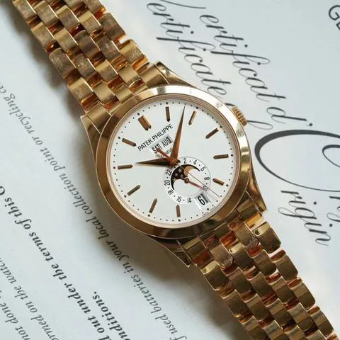 Patek Philippe Annual Calendar 5396/1R-010 38.5mm Rose gold Silver 2