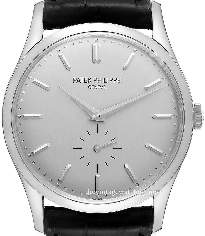 Patek Philippe Calatrava 5196G-001 37mm 18k white gold Silver 1