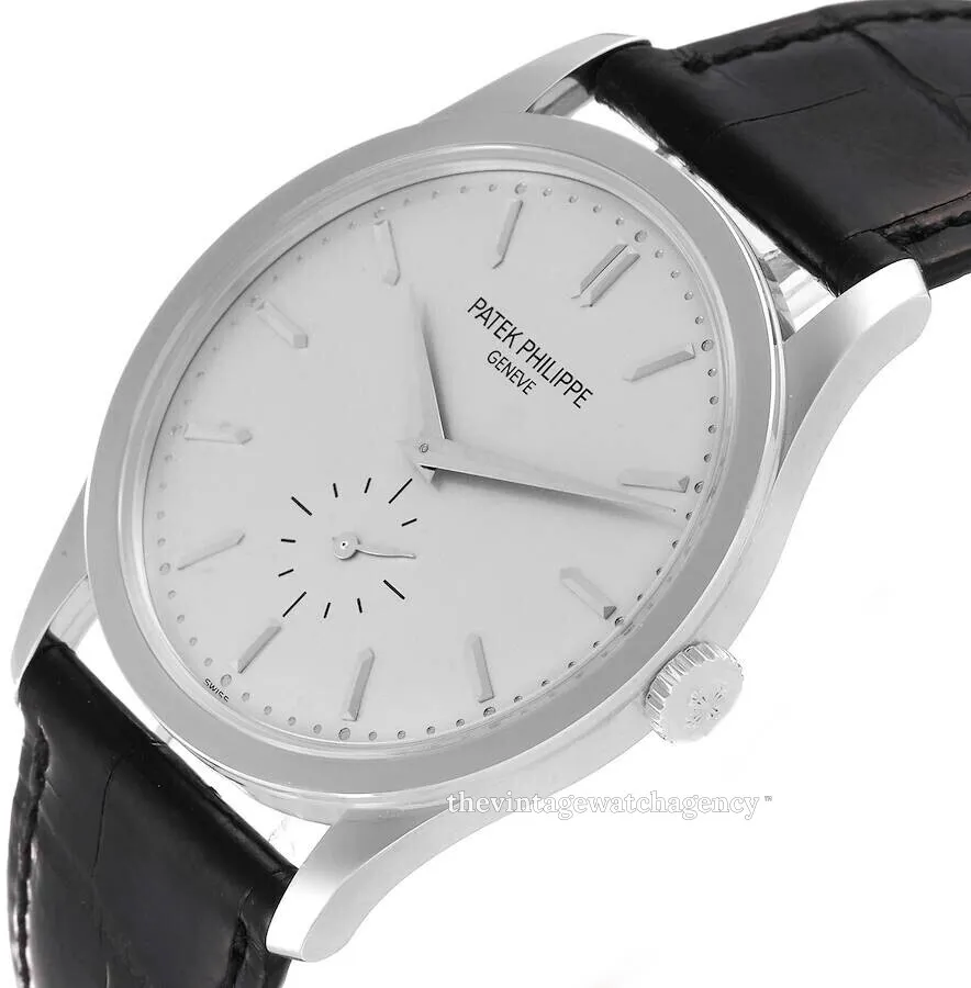 Patek Philippe Calatrava 5196G-001 37mm 18k white gold Silver 2