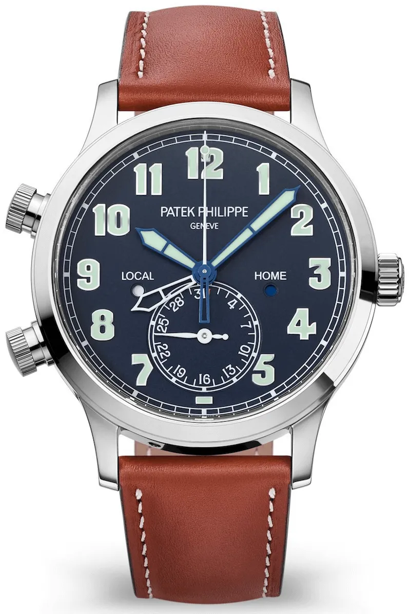 Patek Philippe Calatrava Pilot Travel Time 5524G-001 42mm White gold and 18k white gold Blue