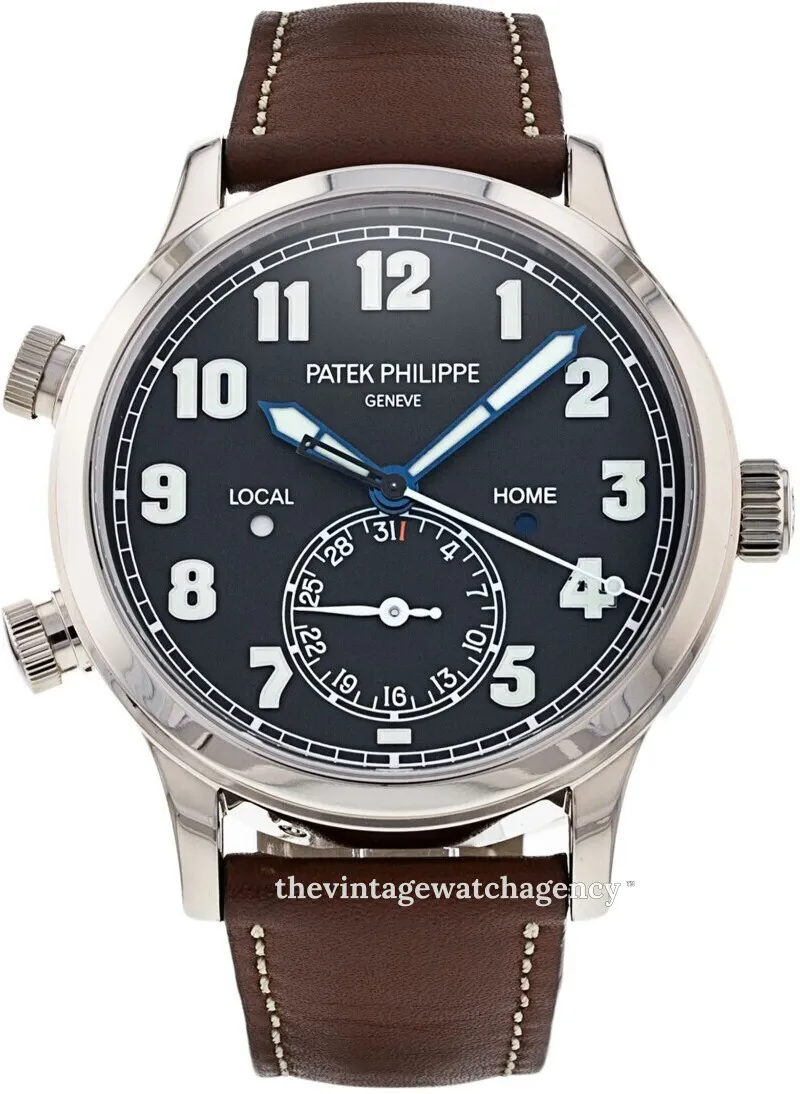 Patek Philippe Calatrava Pilot Travel Time 5524G-001 42mm White gold Blue