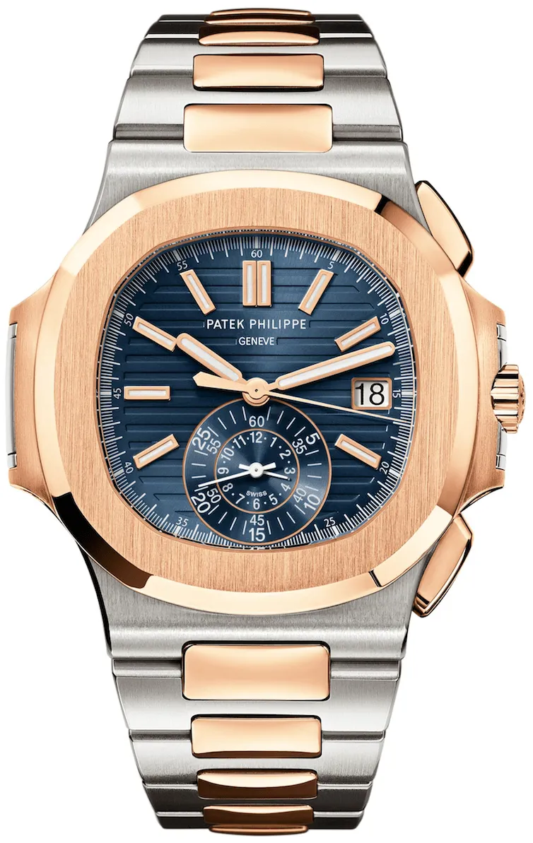 Patek Philippe Nautilus 5980/1AR-001 40.5mm Rose gold and Stainless steel and 18k rose gold Blue