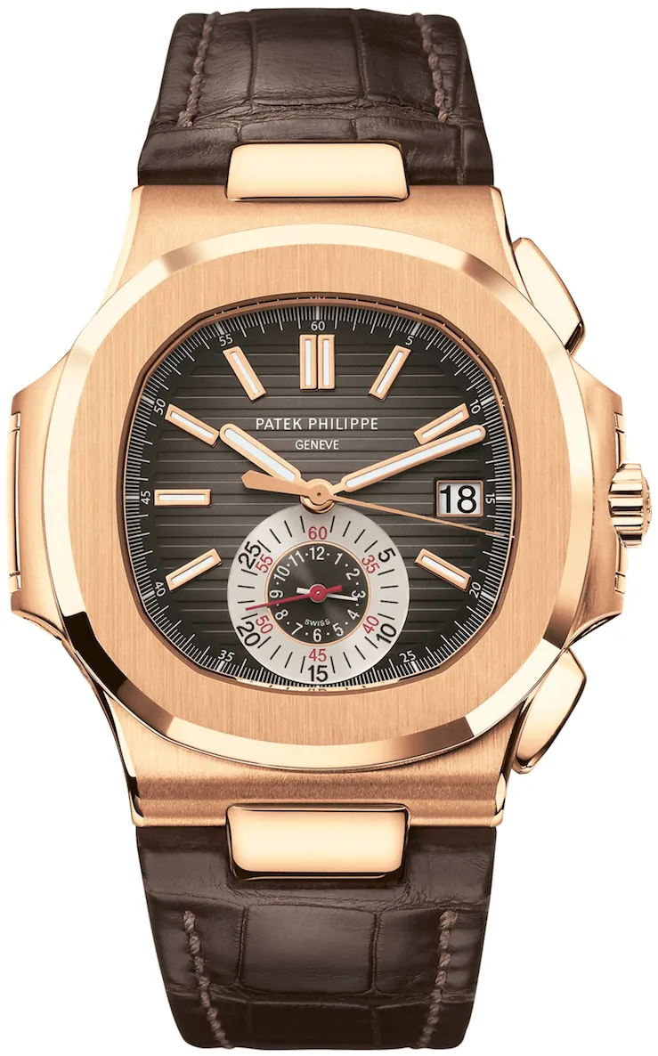 Patek Philippe Nautilus 5980R-001 40.5mm Rose gold and 18k rose gold Brown