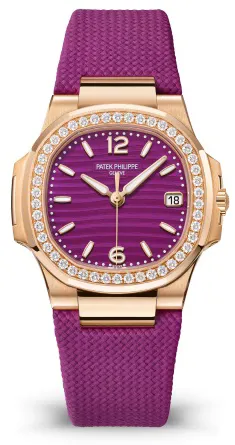 Patek Philippe Nautilus 7010R 32mm Rose gold and 18k rose gold Purple