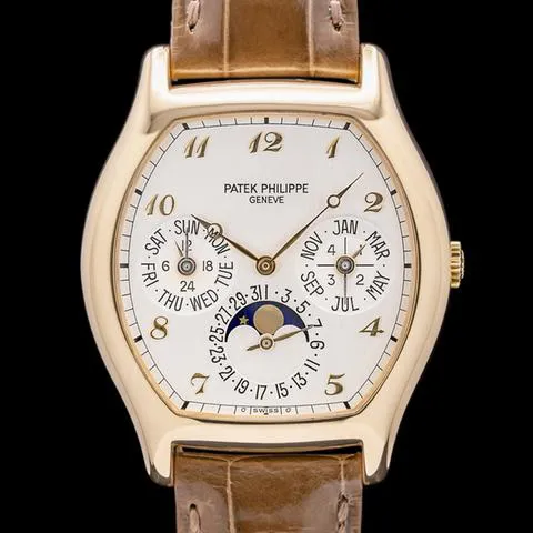 Patek Philippe Perpetual Calendar 5040J 35.8mm Yellow gold Silver