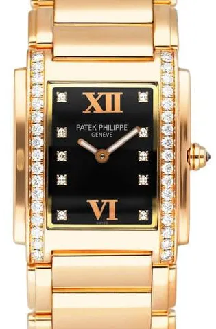 Patek Philippe Twenty~4 4910 11 25mm Rose gold Black