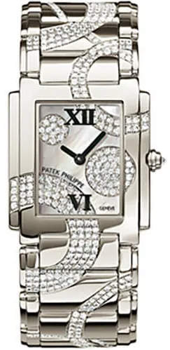 Patek Philippe Twenty~4 4910/49G-001 25mm White gold and Diamond Mother-of-pearl