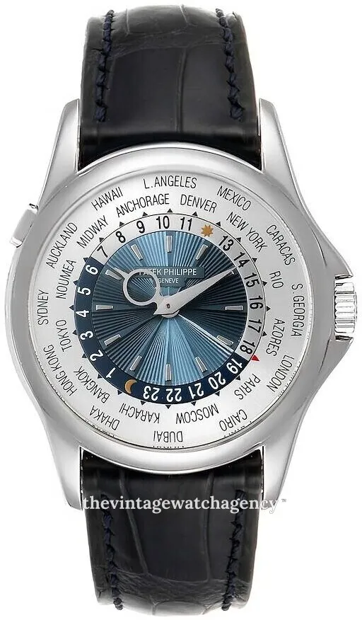 Patek Philippe World Time 5130P-001 39.5mm Platinum Blue