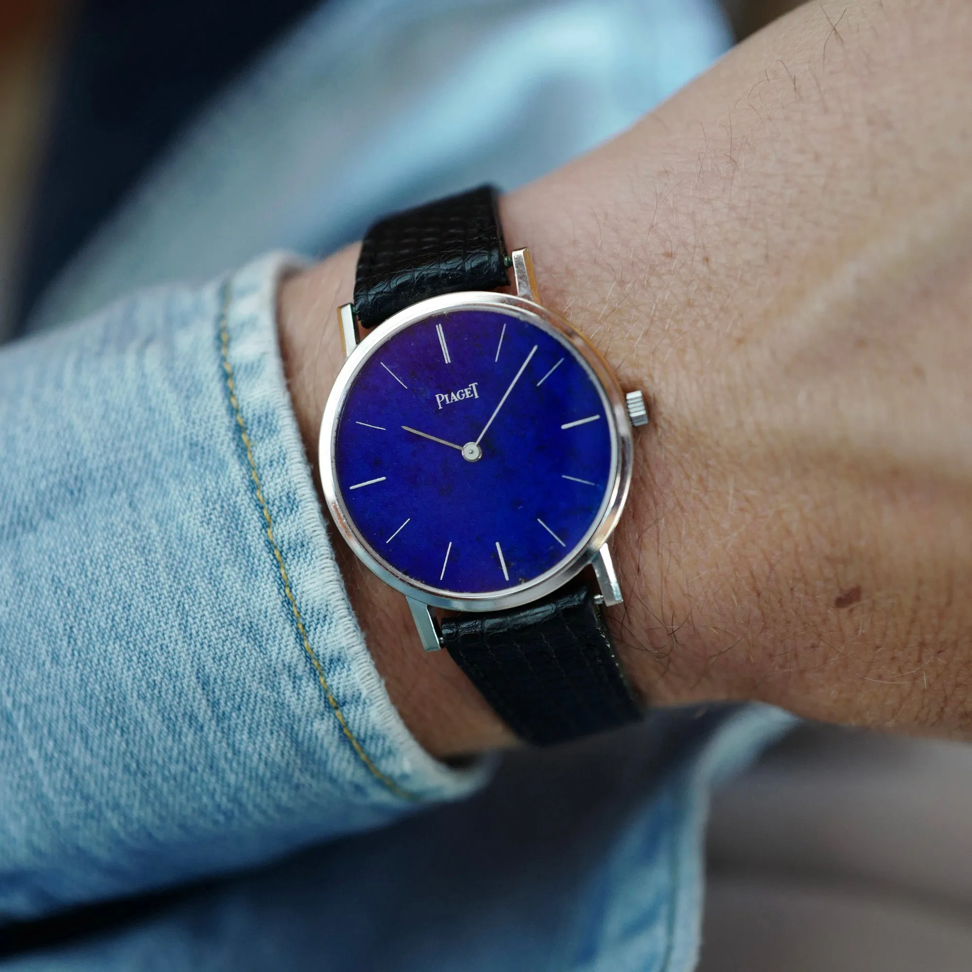 Piaget Vintage 9003 31.5mm  18k WG Lapis lazuli 1