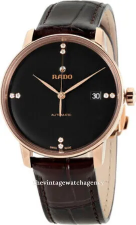 Rado Coupole R22861755 38mm Brushed/polished rose gold colored steel Black