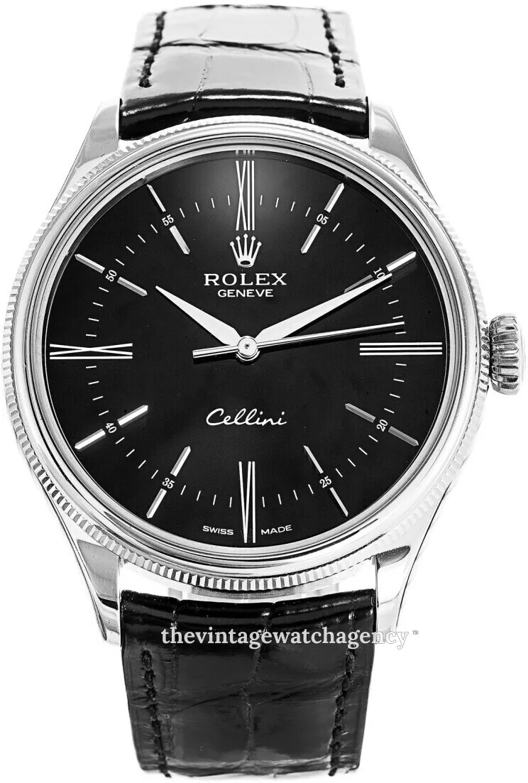 Rolex Cellini 50509-0006 39mm White gold Black