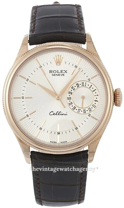 Rolex Cellini 50515-0008 39mm Rose gold Silver