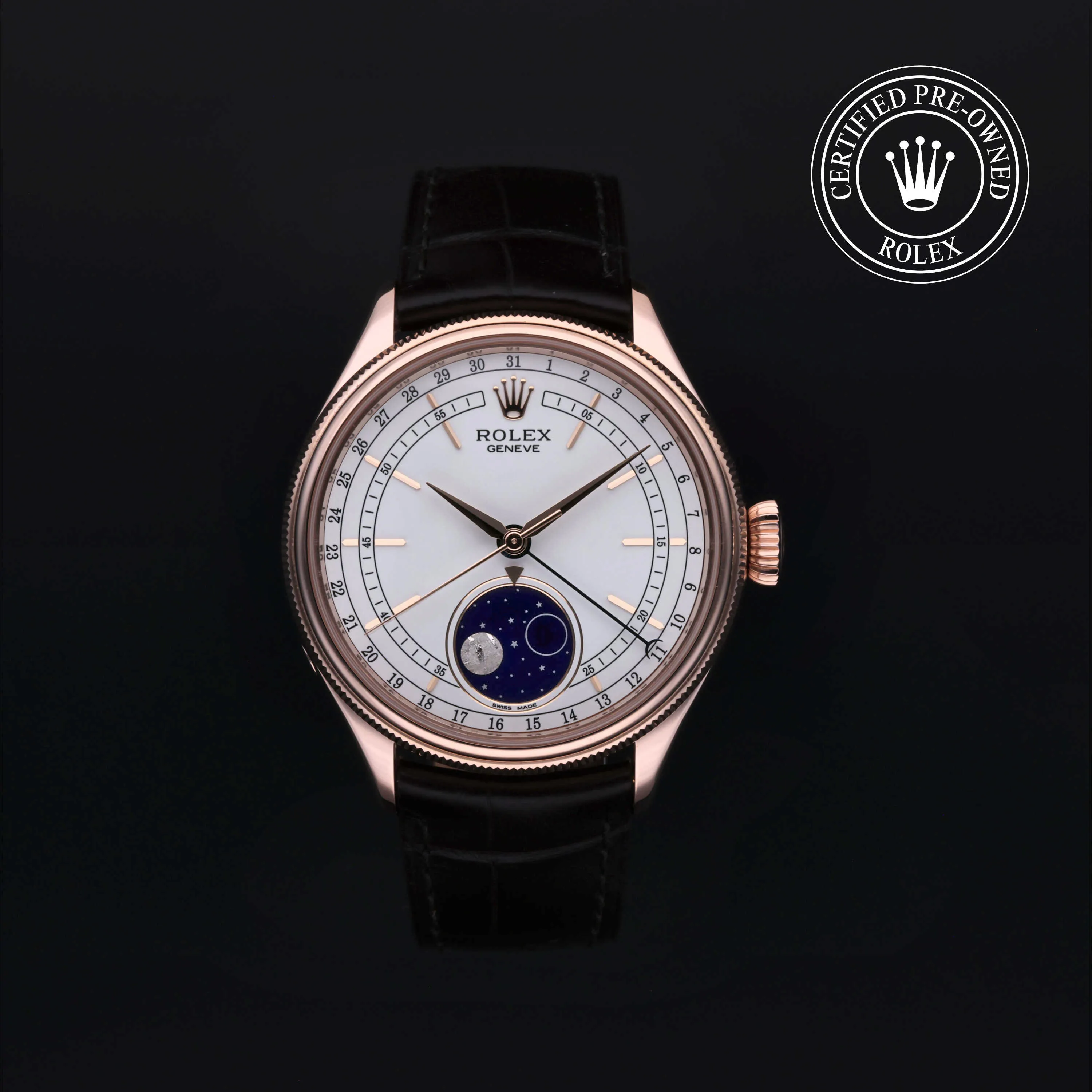 Rolex Cellini Moonphase 50535 39mm Rose gold White