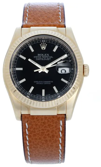 Rolex Datejust 116138 36mm Yellow gold Black