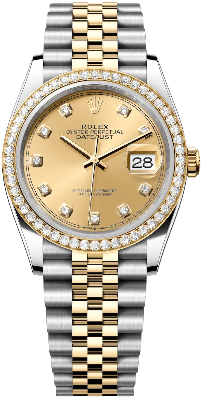 Rolex Datejust 126283RBR-0003 36mm Yellow gold and Oystersteel Champagne