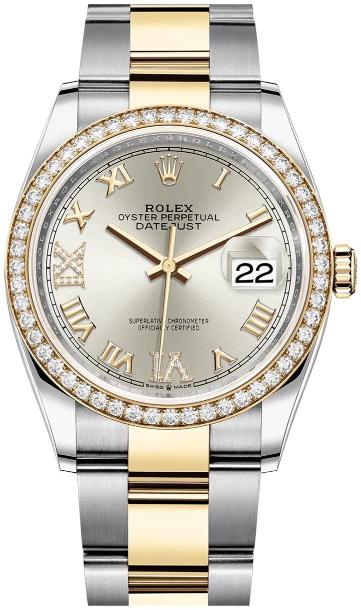 Rolex Datejust 126283RBR-0018 36mm Yellow gold and Oystersteel Silver