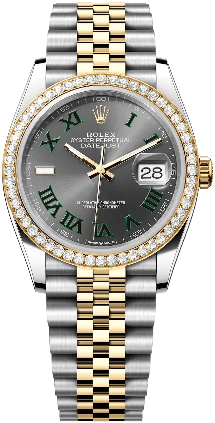 Rolex Datejust 126283RBR-0021 36mm Yellow gold and Oystersteel Gray