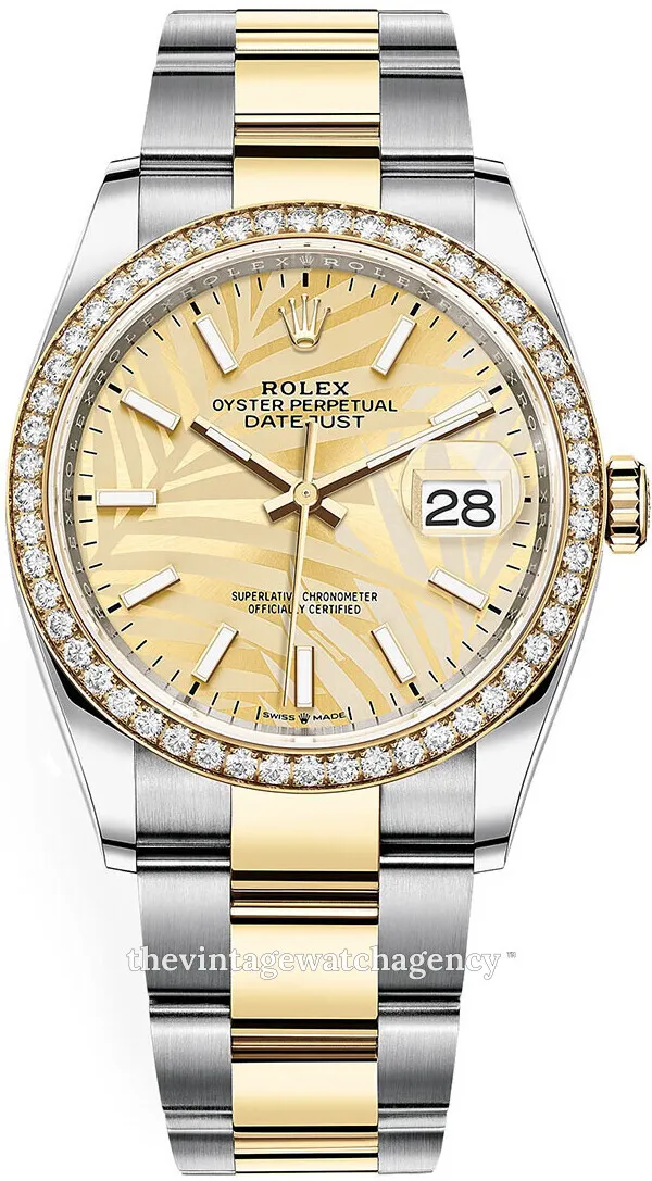 Rolex Datejust 126283RBR-0024 36mm Yellow gold and Oystersteel Champagne