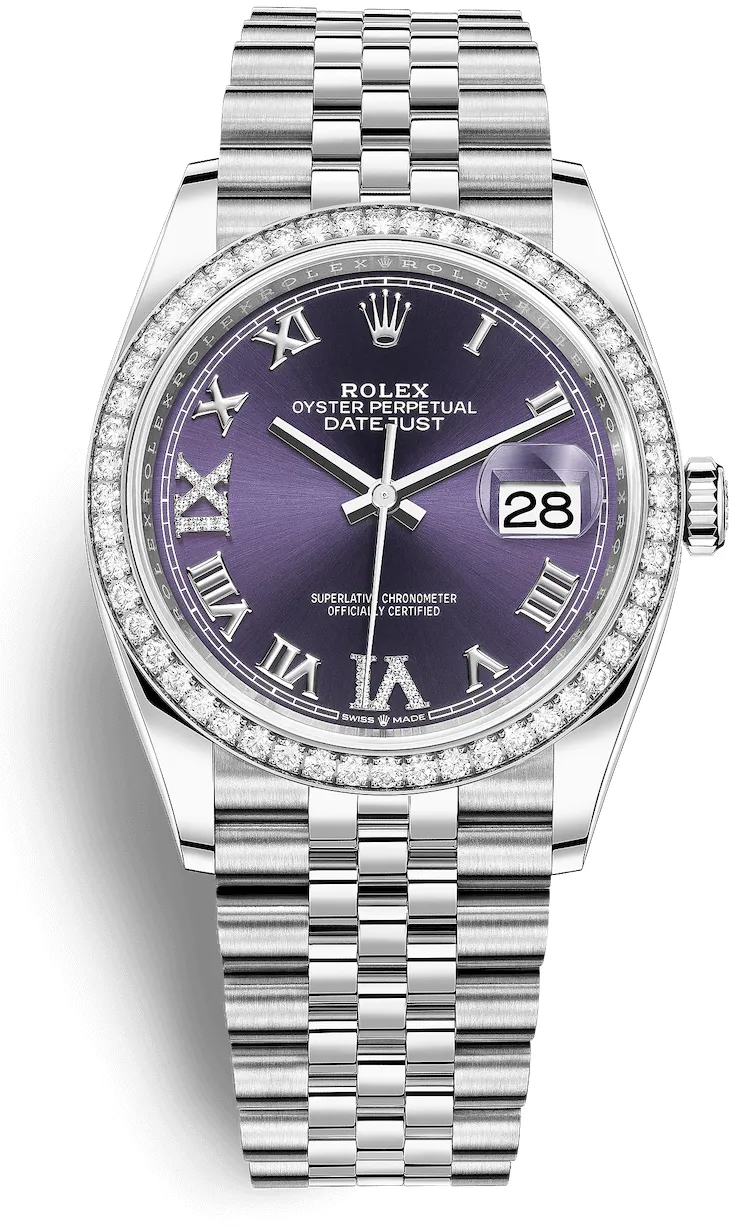 Rolex Datejust 126284RBR-0013 36mm White gold and Oystersteel Purple