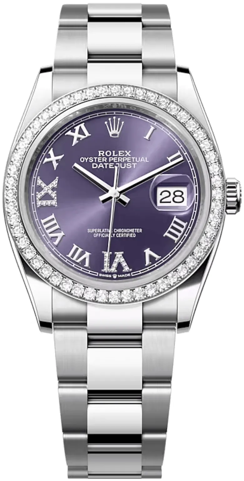 Rolex Datejust 126284RBR-0014 36mm White gold and Oystersteel Purple