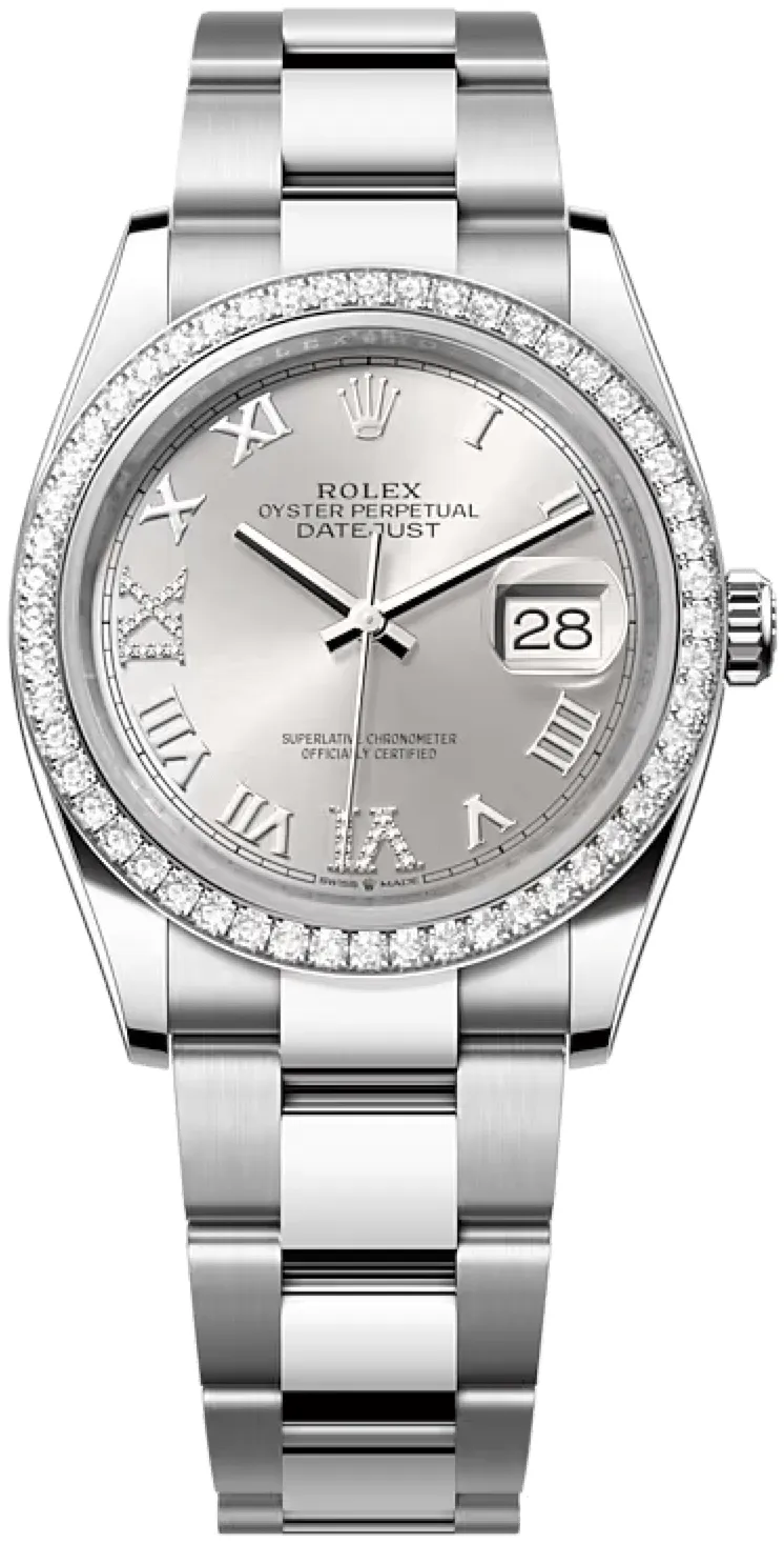 Rolex Datejust 126284RBR-0022 36mm White gold and Oystersteel Silver