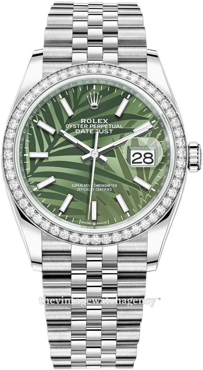 Rolex Datejust 126284RBR-0039 36mm White gold and Oystersteel Green