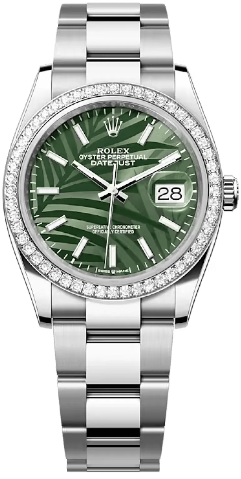 Rolex Datejust 126284RBR-0040 36mm White gold and Oystersteel Green