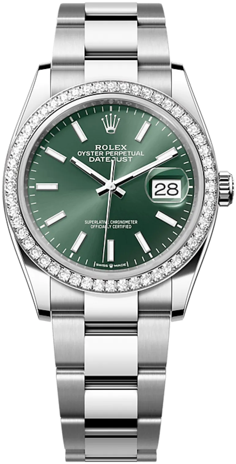 Rolex Datejust 126284RBR-0044 36mm White gold and Oystersteel Green