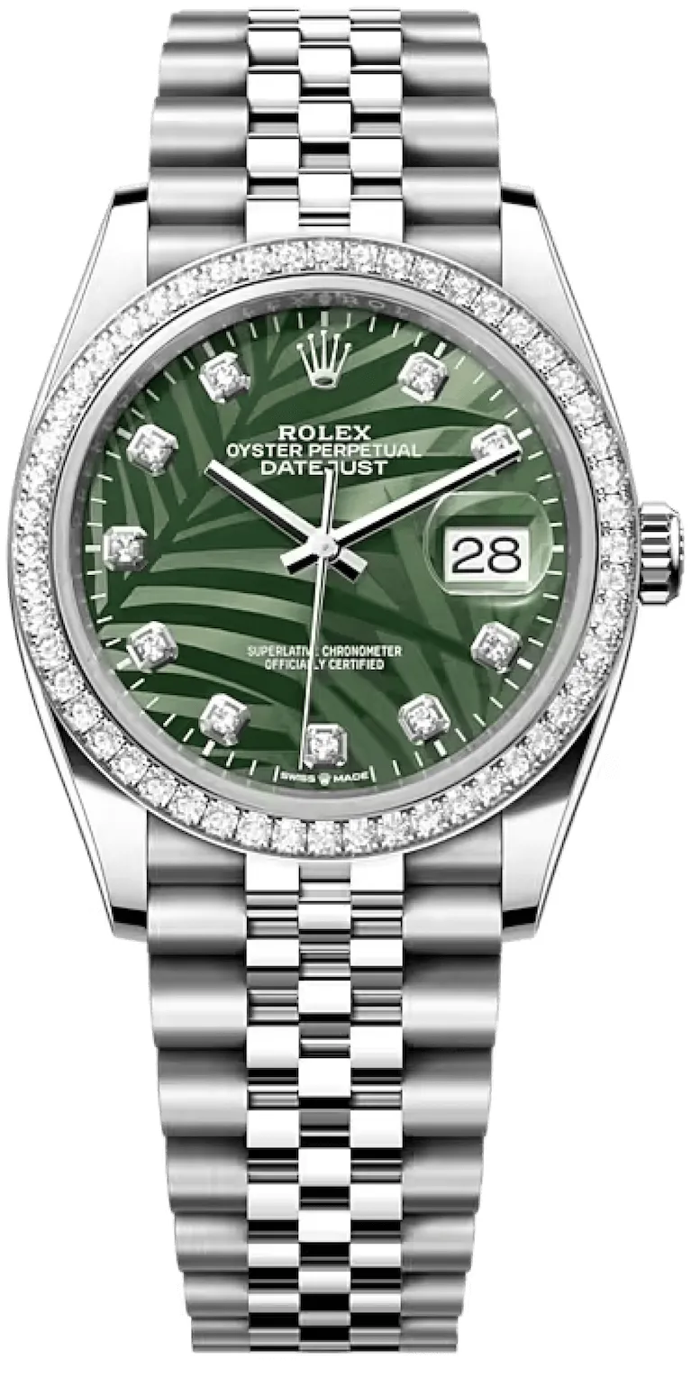 Rolex Datejust 126284RBR-0047 36mm White gold and Oystersteel Green