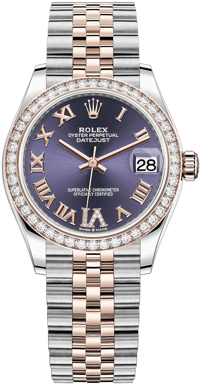 Rolex Datejust 278381RBR-0020 31mm Oystersteel and Everose gold Purple