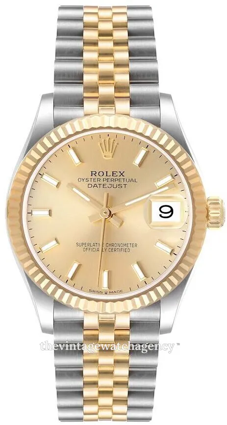 Rolex Datejust 31 278273-0014 31mm Yellow gold and Oystersteel Champagne