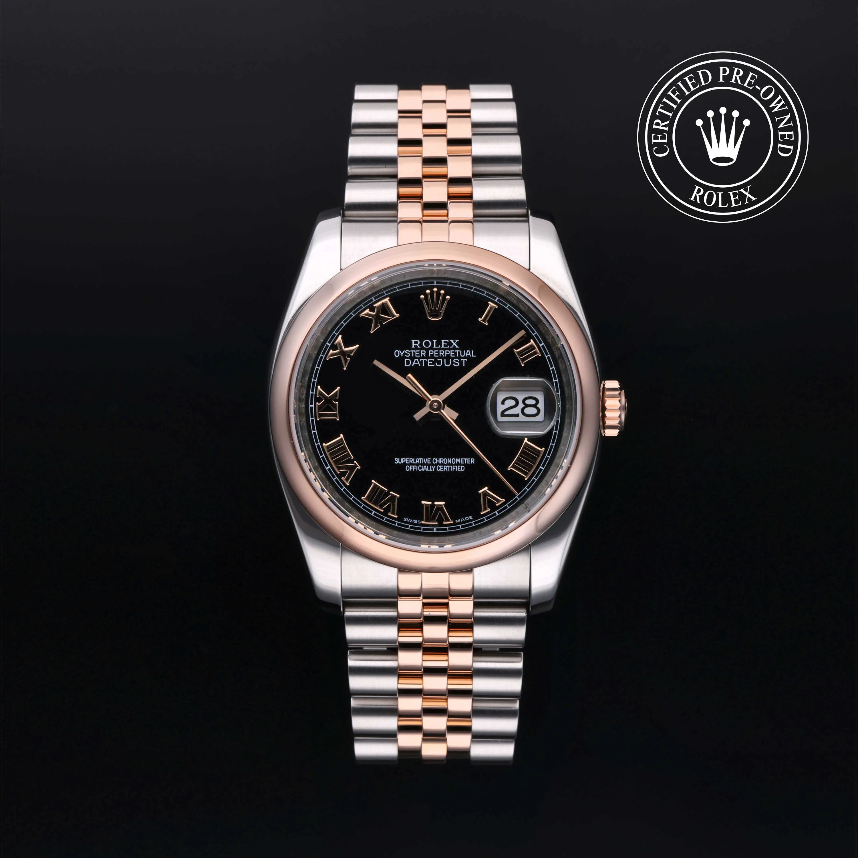 Rolex Datejust 36 116201 36mm Rose gold Black