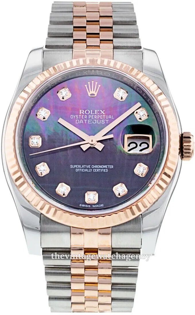 Rolex Datejust 36 116231-0061 36mm 18 carat rose gold steel Black