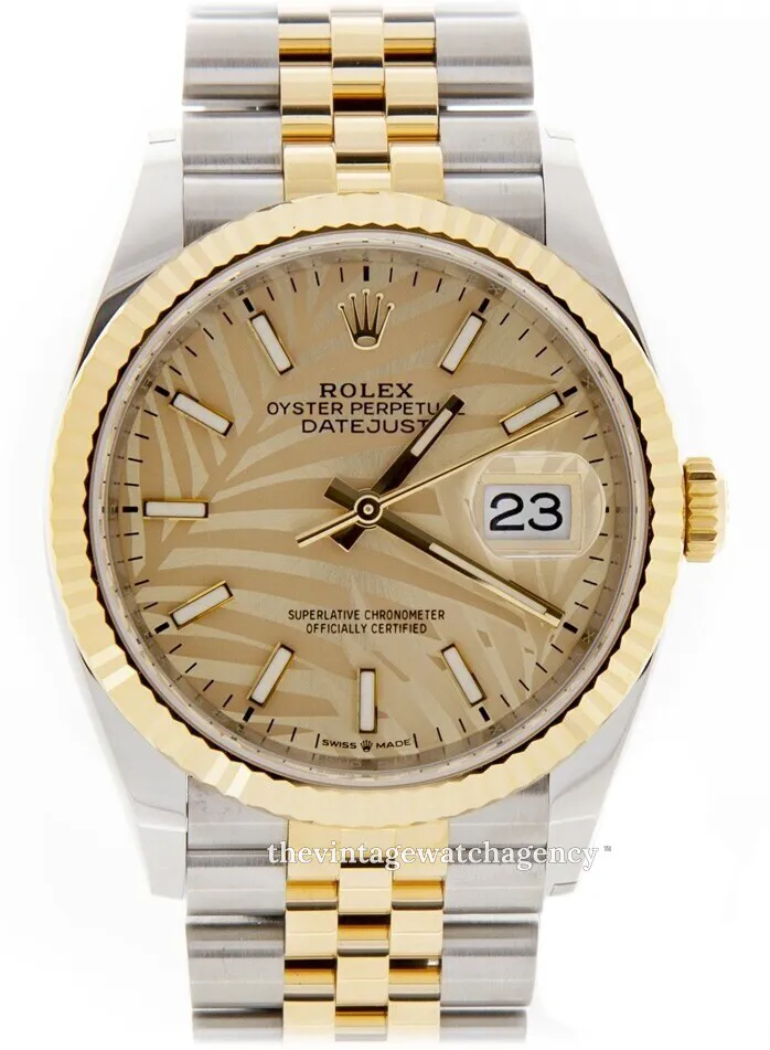 Rolex Datejust 36 126233-0037 36mm Yellow gold and Oystersteel Champagne