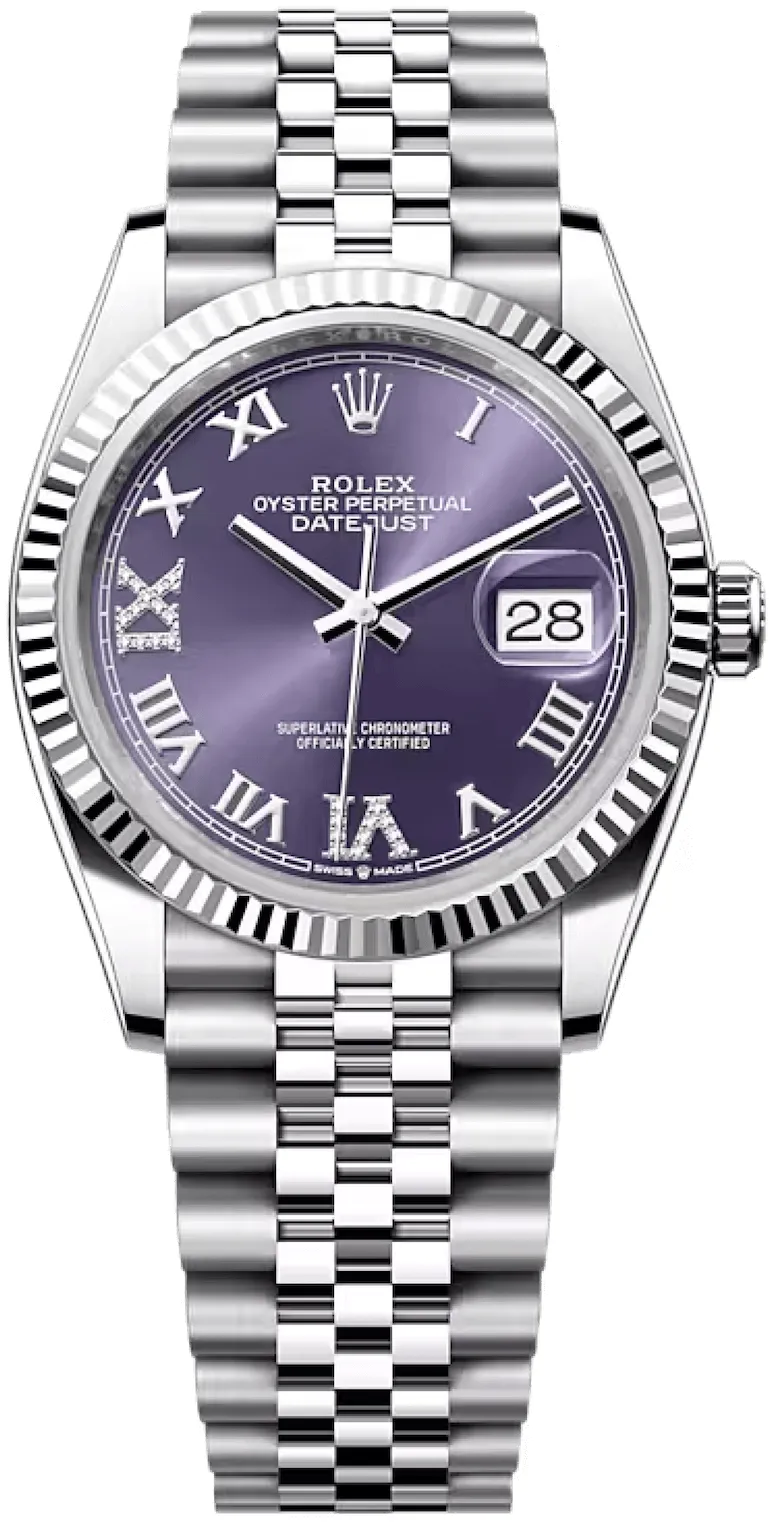 Rolex Datejust 36 126234-0021 36mm White gold and Oystersteel Purple