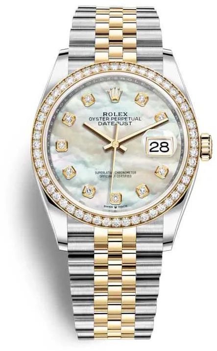 Rolex Datejust 36 126283 36mm Yellow gold and Stainless steel and 18k yellow gold Mother-of-pearl