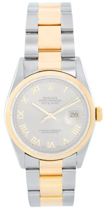 Rolex Datejust 36 16203 36mm Yellow gold and Stainless steel Silver