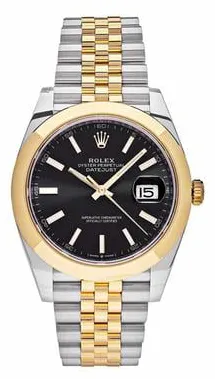 Rolex Datejust 41 126303 41mm Yellow gold and Stainless steel Black