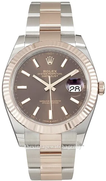 Rolex Datejust 41 126331-0001 41mm Oystersteel and Everose gold Brown