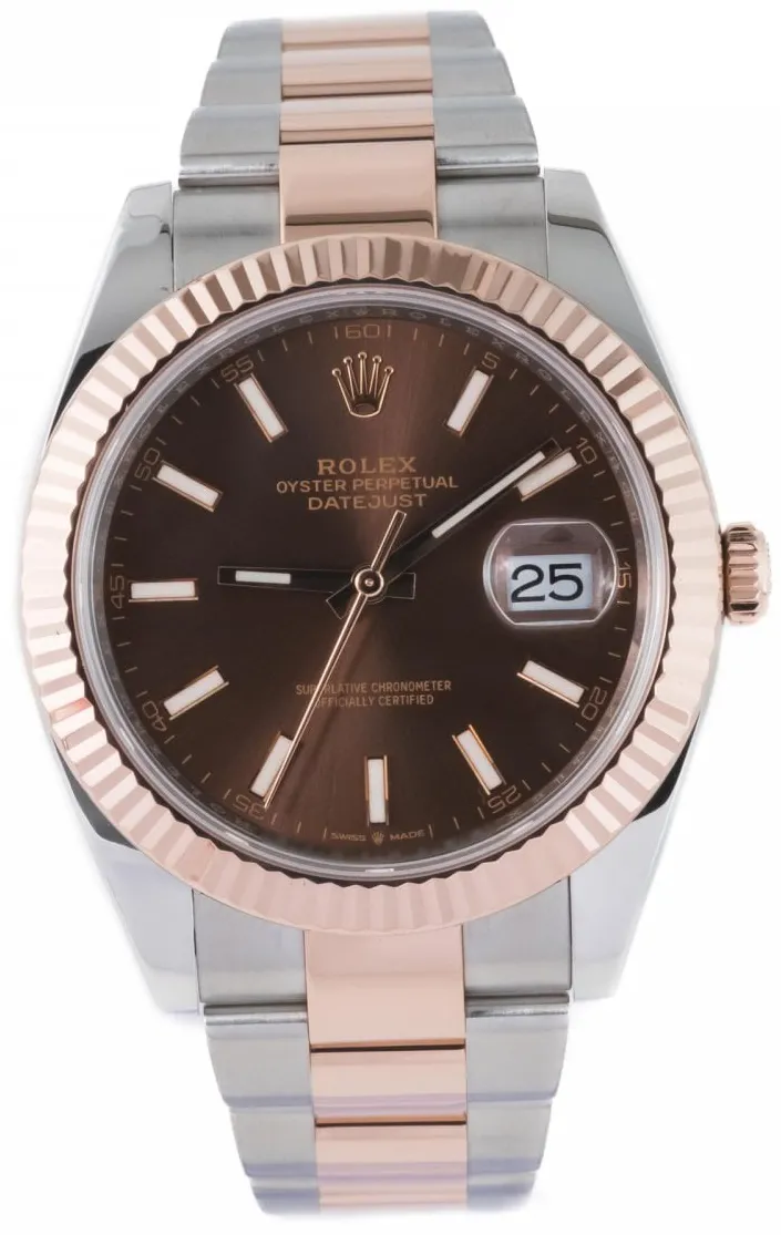 Rolex Datejust 41 126331 41mm Rose gold and Stainless steel Brown