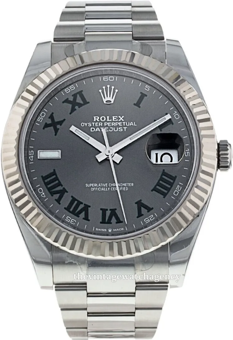 Rolex Datejust 41 126334-0021 41mm White gold and Oystersteel Gray