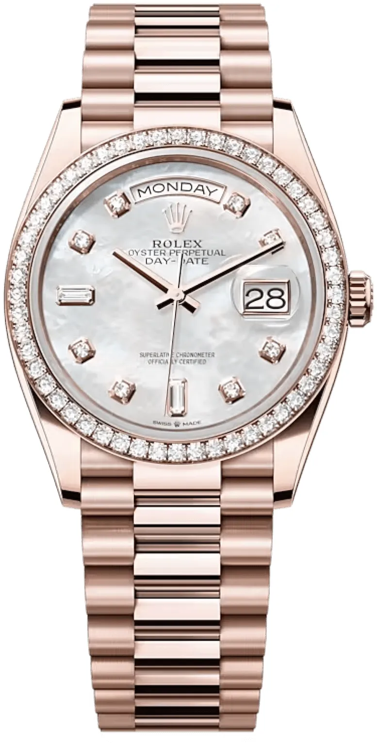 Rolex Day-Date 128345RBR-0028 36mm Everose gold White