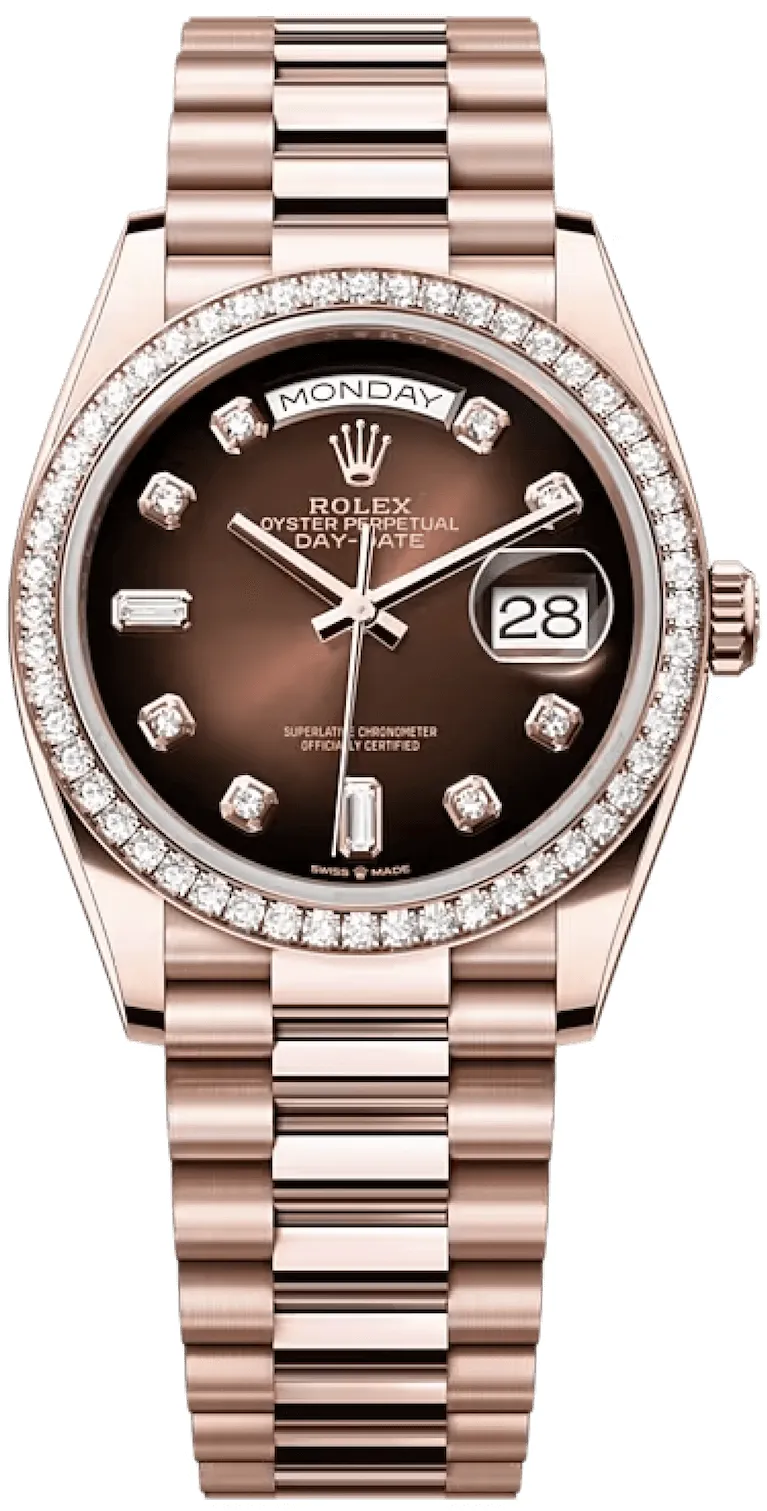 Rolex Day-Date 128345RBR-0040 36mm Everose gold Brown