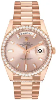 Rolex Day-Date 228345RBR-0007 Everose gold Silver