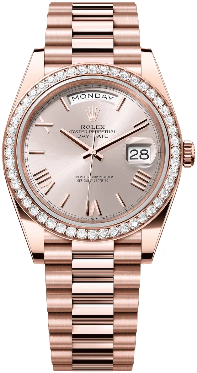 Rolex Day-Date 228345RBR-0008 40mm Everose gold Gray