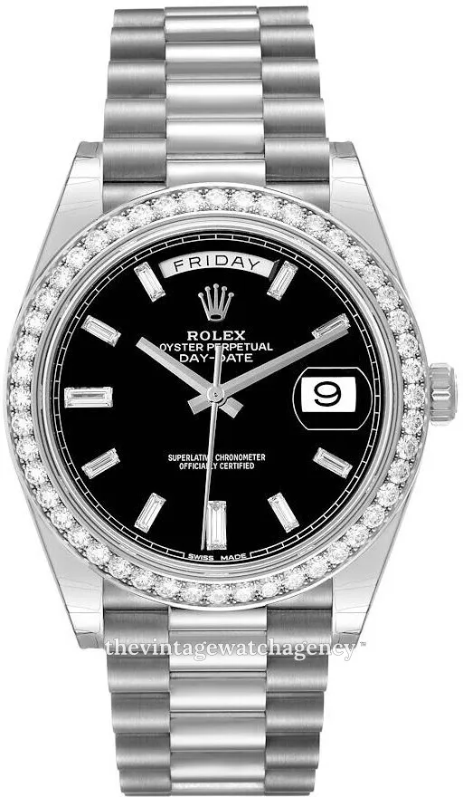 Rolex Day-Date 228349RBR-0003 40mm 18k white gold Black