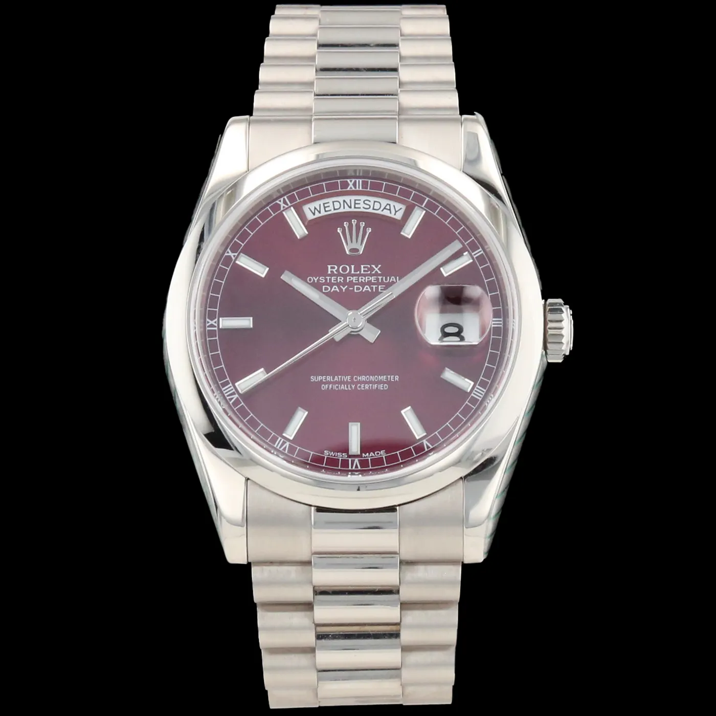 Rolex Day-Date 36 118209 36mm White gold Red