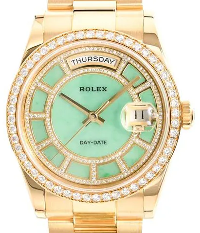 Rolex Day-Date 36 118348 36mm Yellow gold Green