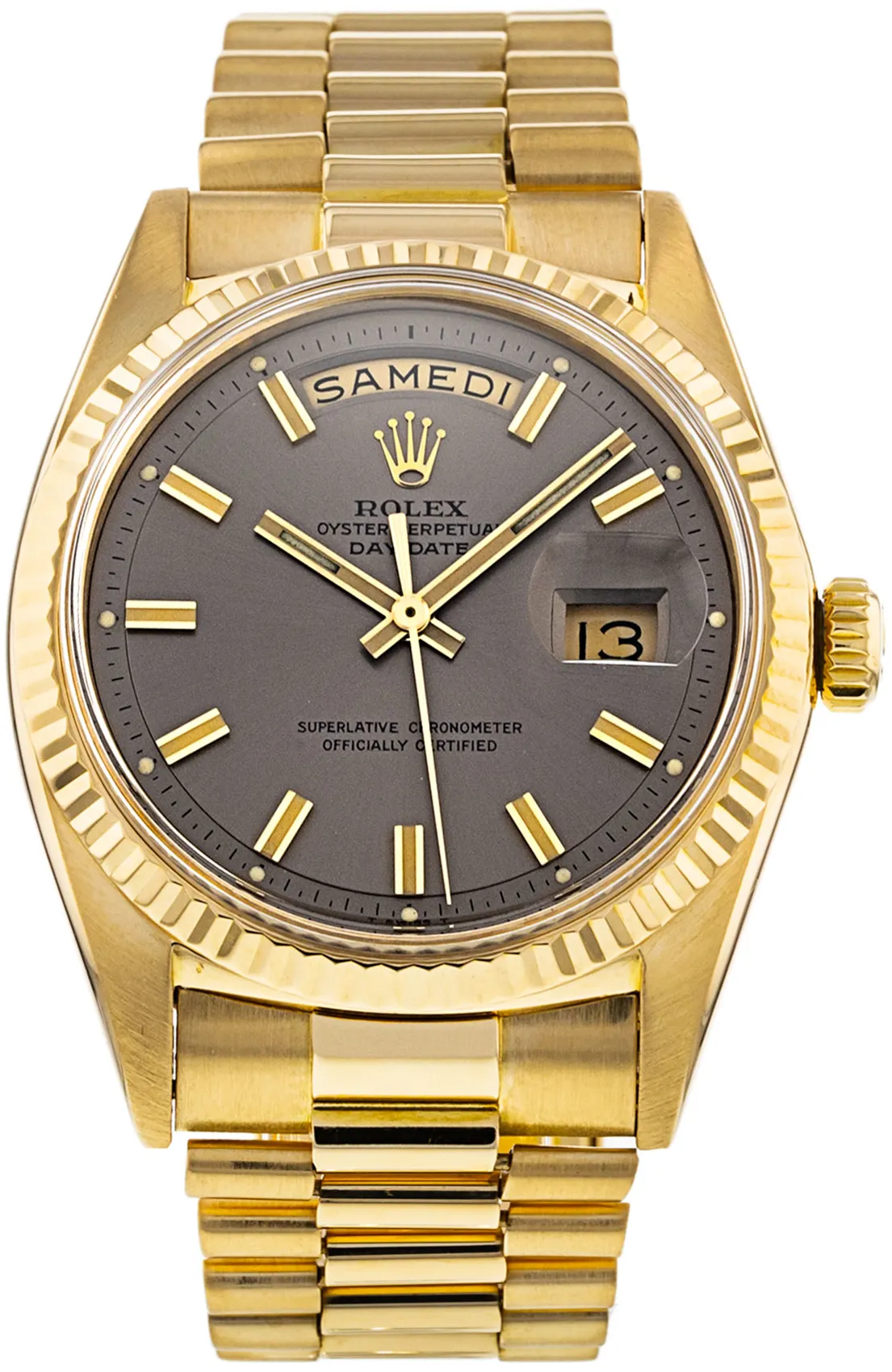 Rolex Day-Date 36 1803 36mm Yellow gold Grey Baton