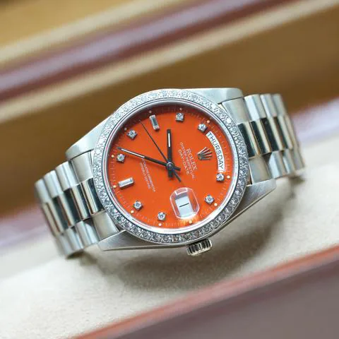 Rolex Day-Date 36 18049 36mm White gold Orange 1